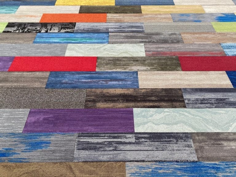 Random Mix Designer Plank Tiles, Milliken Carpet Tiles