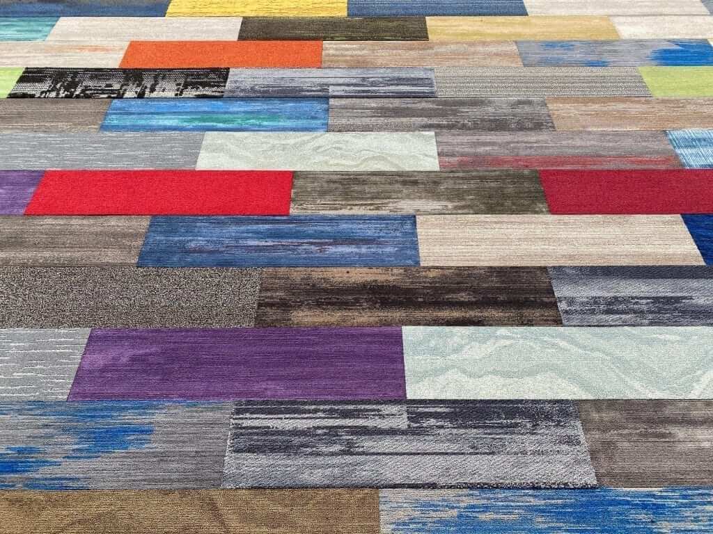 Random Mix Designer Plank Tiles, Milliken Carpet Tile