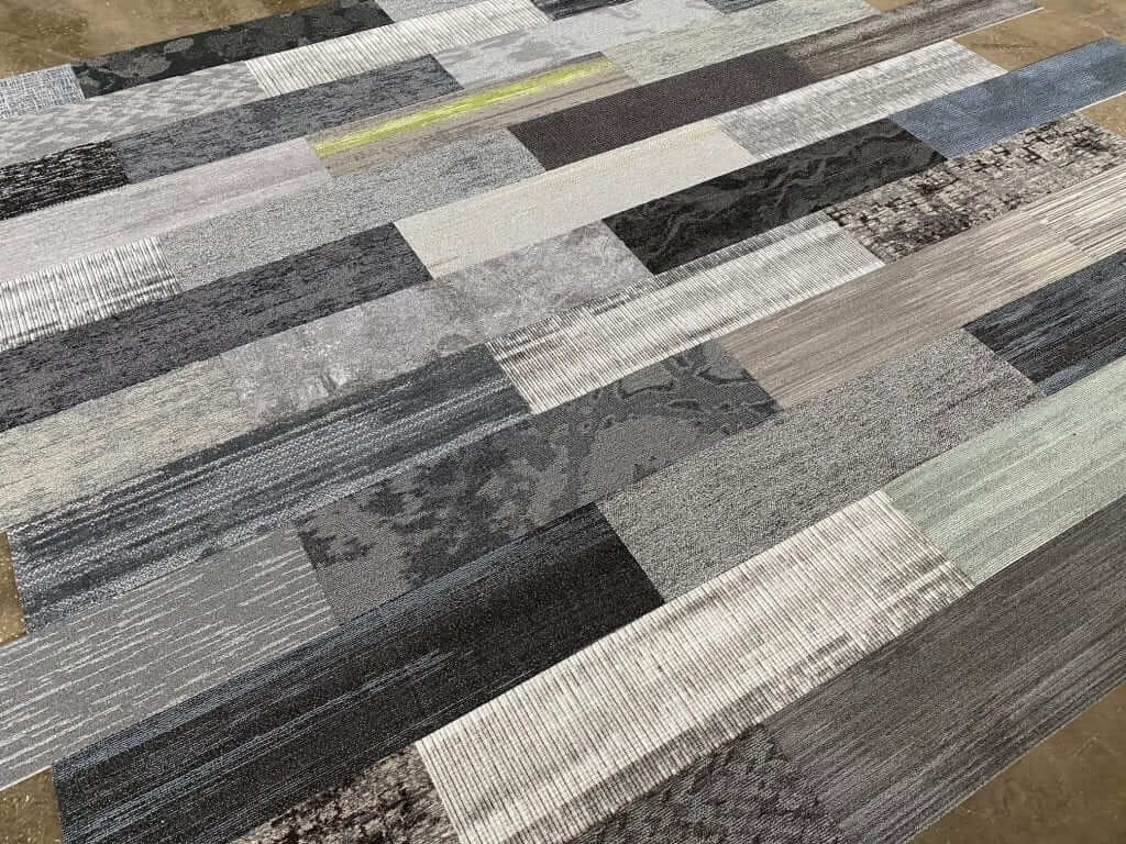 Milliken Gray Mix Designer Plank Tiles